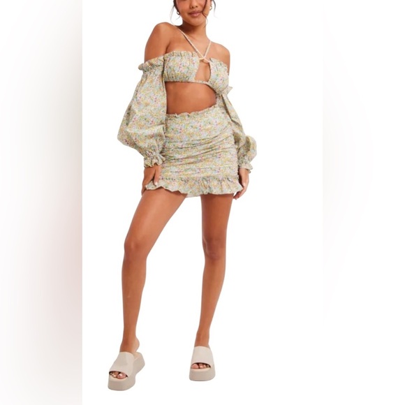 For Love And Lemons Raleigh Floral Two Piece Set Medium NWT - Picture 1 of 7